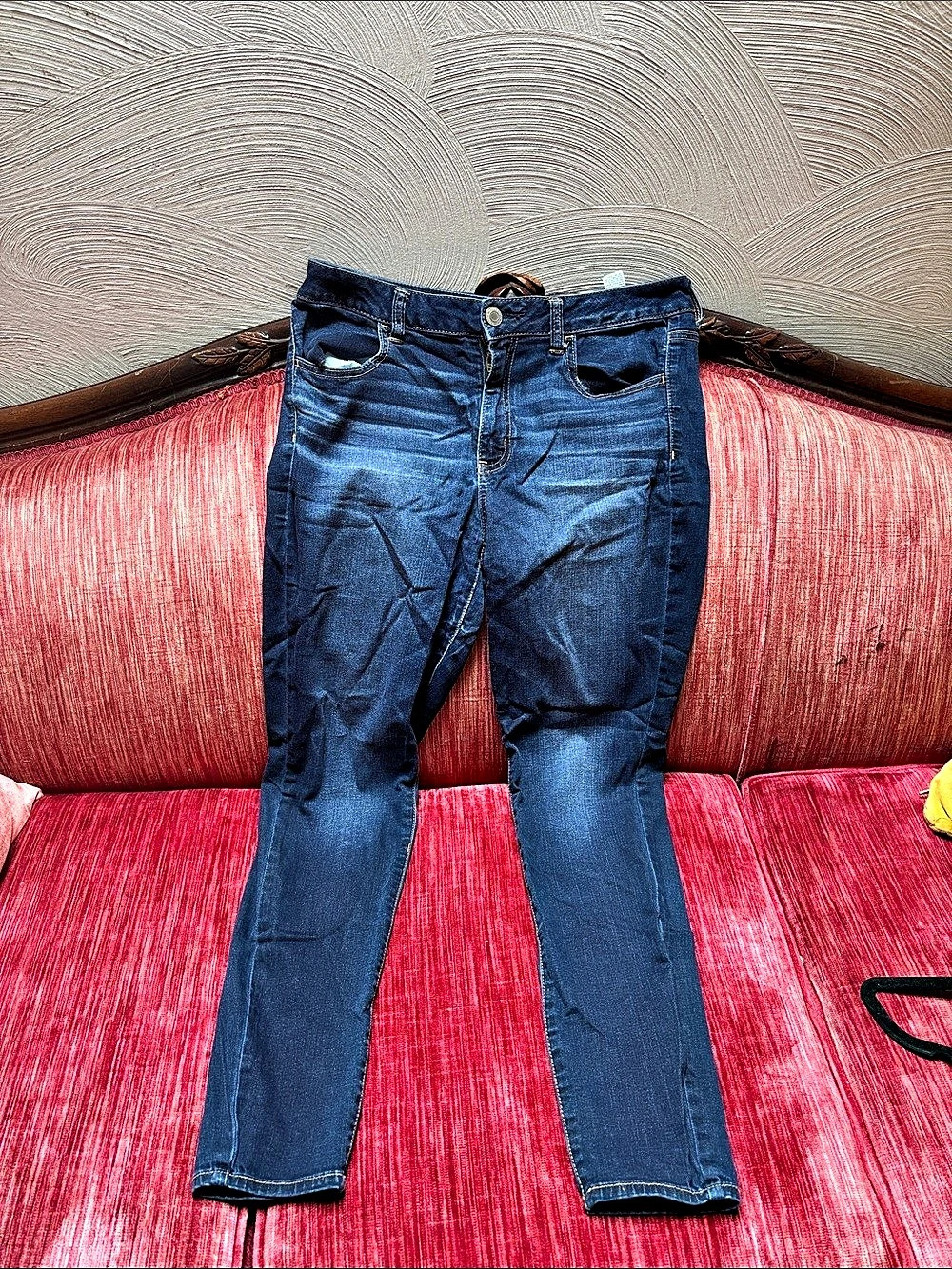 American Eagle Outfitters Hi-Rise Jegging Super Stretch Skinny Jeans Blue Waist